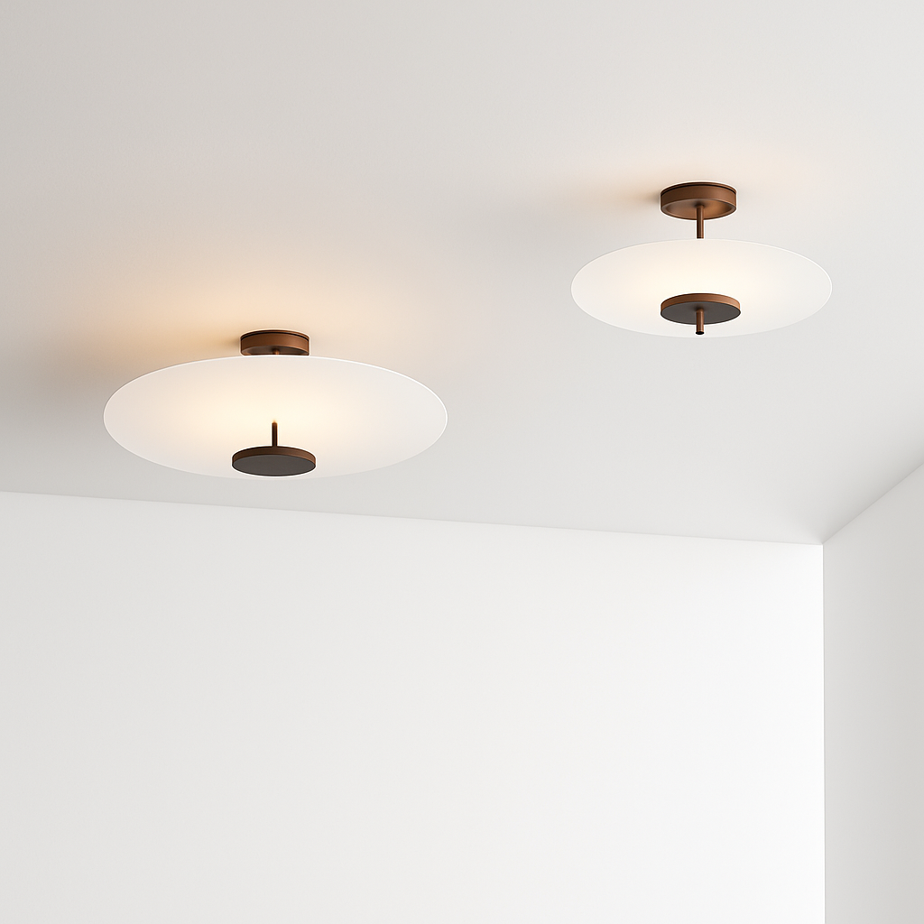 Plafonnier design Rond en métal et verre - vue 3 sur 14