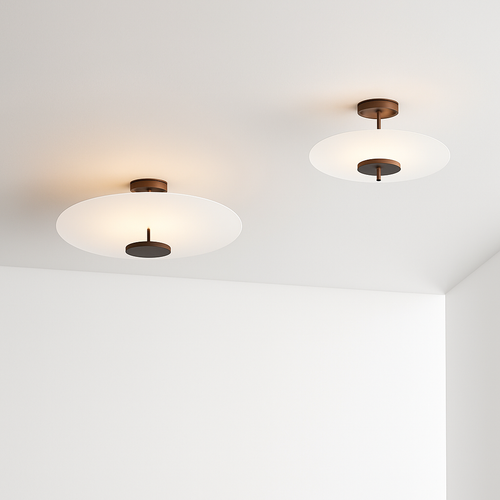 Plafonnier design Rond en métal et verre