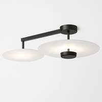 Plafonnier design Rond en métal et verre