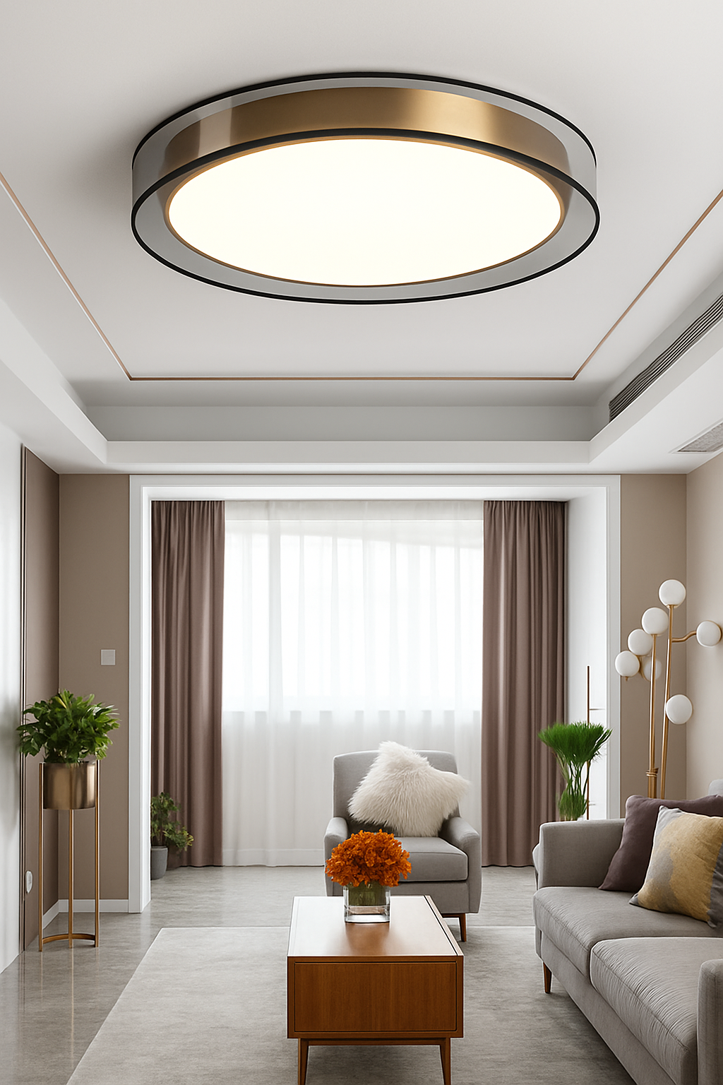 plafonnier en cuivre modernes abat-jour en maille Double abat-jour salon Led éclairage de plafond Loft chambre lumières créatives - vue 7 sur 9
