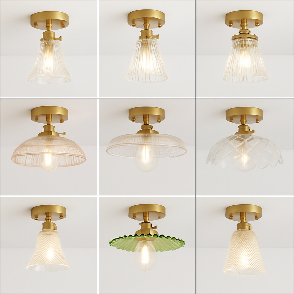 plafonnier en verre nordique rétro loft vintage moderne abat-jour - vue 4 sur 26