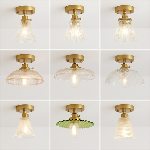 plafonnier en verre nordique rétro loft vintage moderne abat-jour