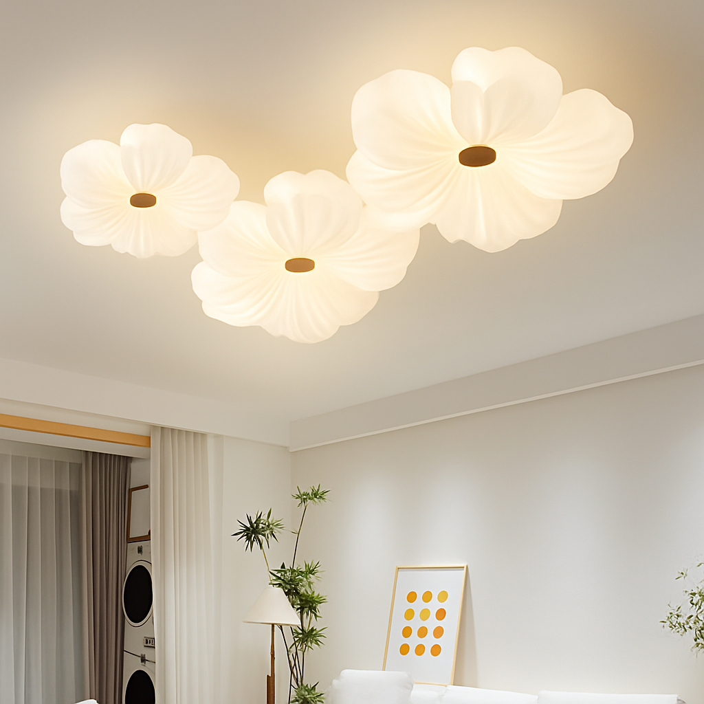 plafonnier floral nordique pour décoration de chambre d'enfant - vue 4 sur 12