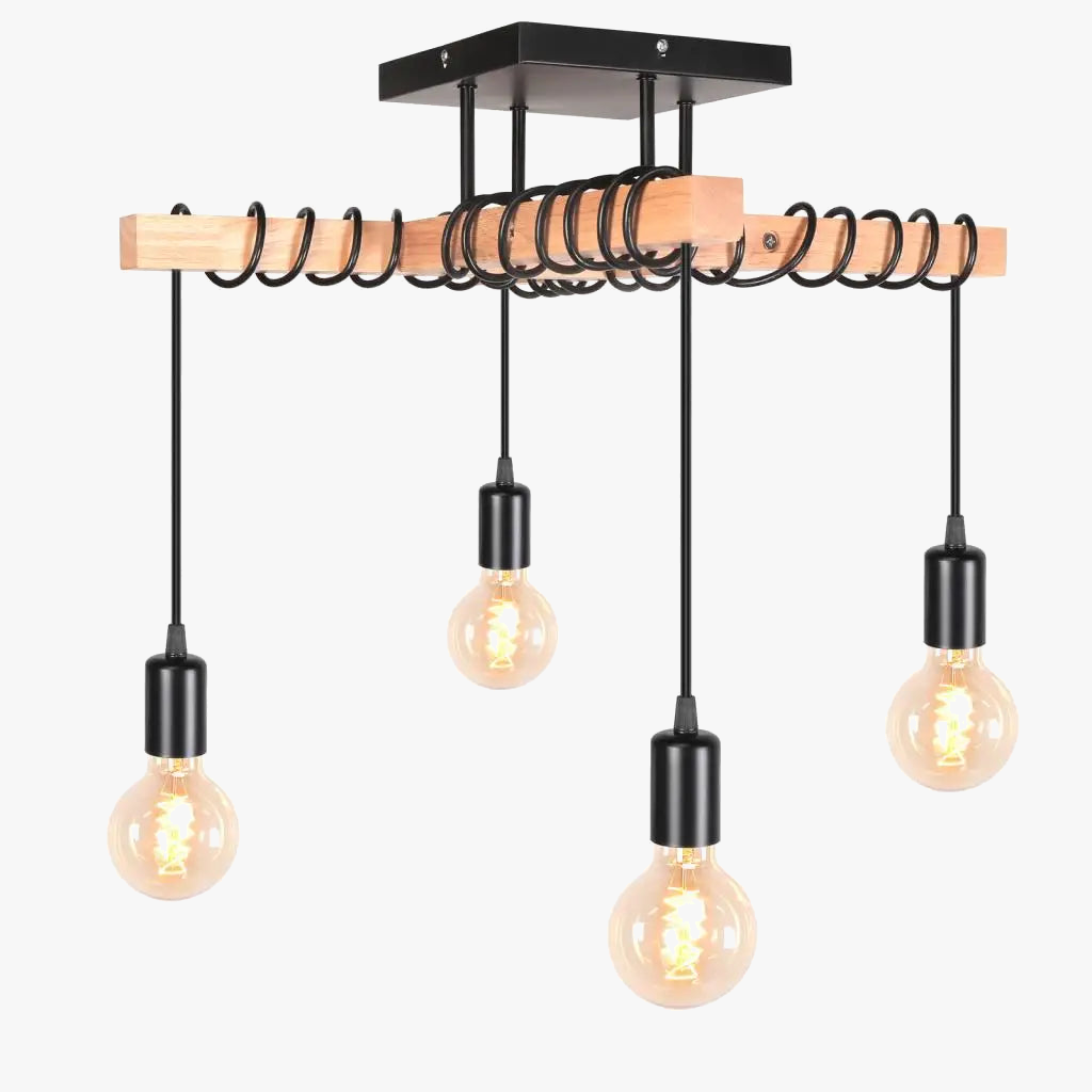 plafonnier industriel vintage à 4 têtes éclairage suspendu décoratif