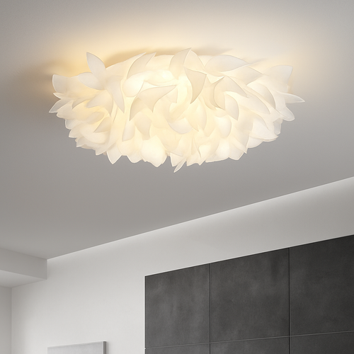 Plafonnier LED chic nordique fleurs blanches