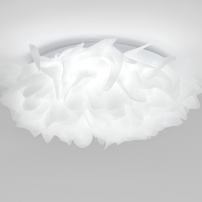 Plafonnier LED chic nordique fleurs blanches