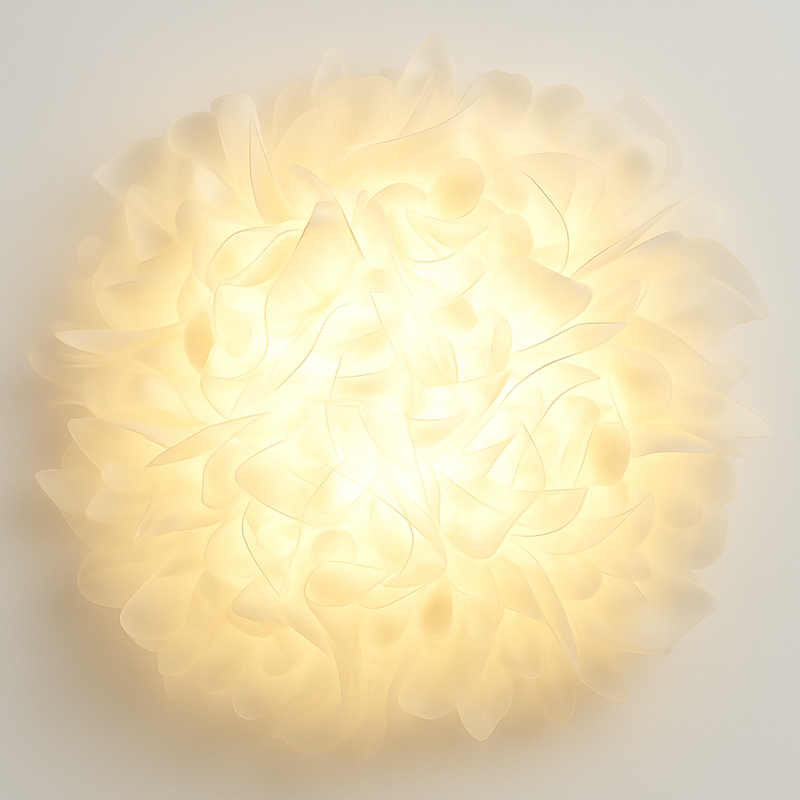 Plafonnier LED chic nordique fleurs blanches