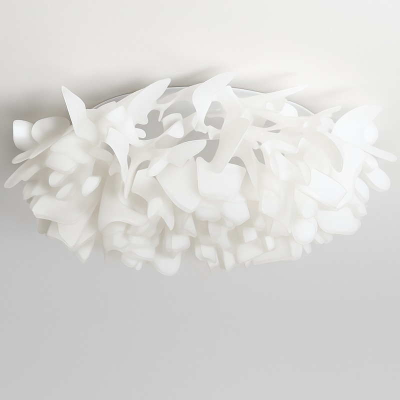 Plafonnier LED chic nordique fleurs blanches