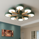 plafonnier led design nordique en bois pour décoration intérieure