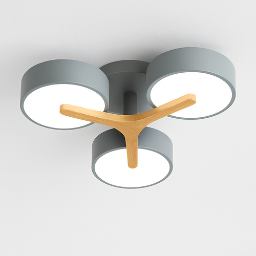 plafonnier led design nordique en bois pour décoration intérieure