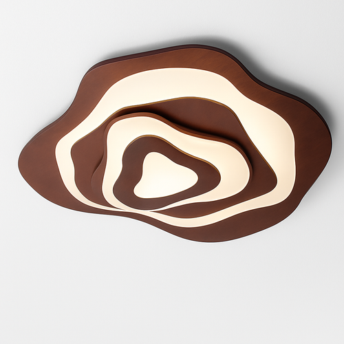 plafonnier led en bois design japonais moderne irrégulier décoratif