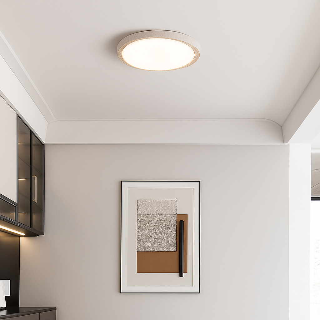 Plafonnier Led en travertin jaune - vue 4 sur 6