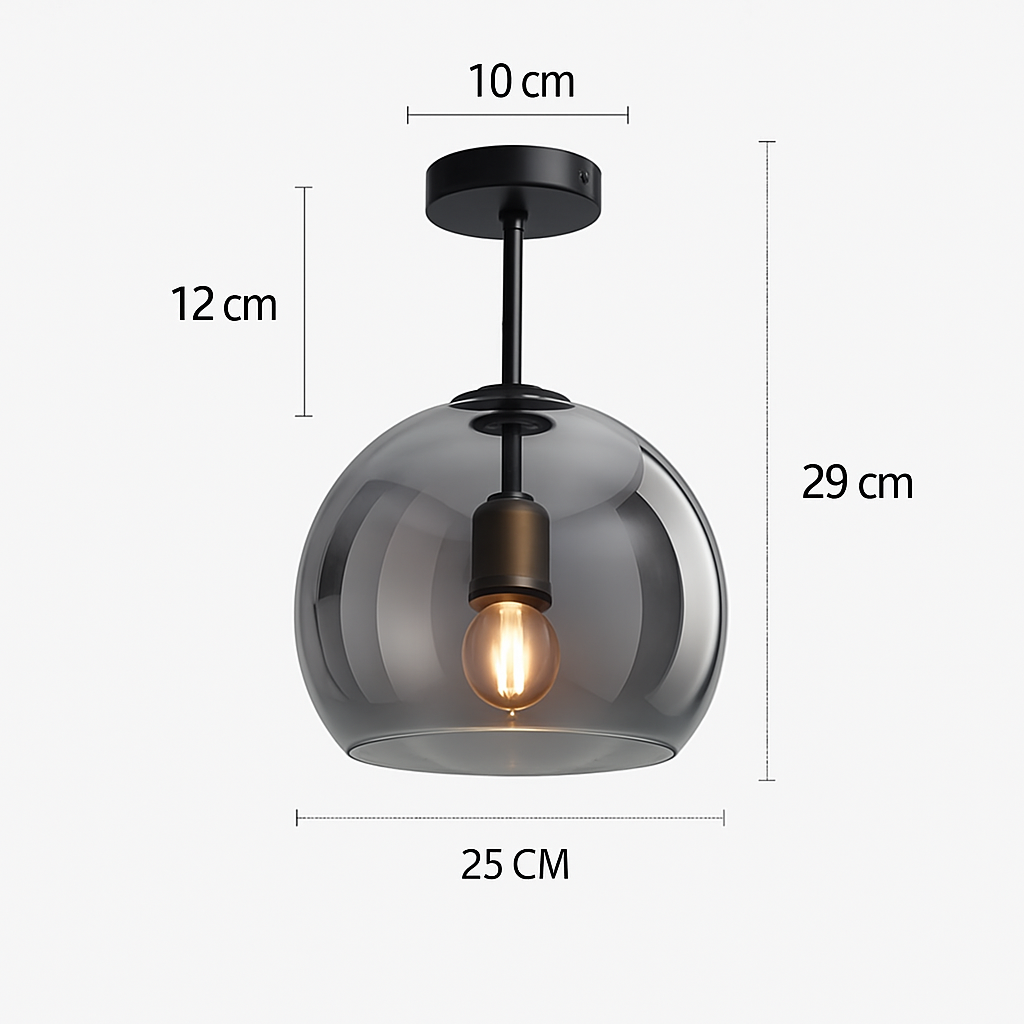 Plafonnier LED en verre au design moderne - vue 14 sur 14