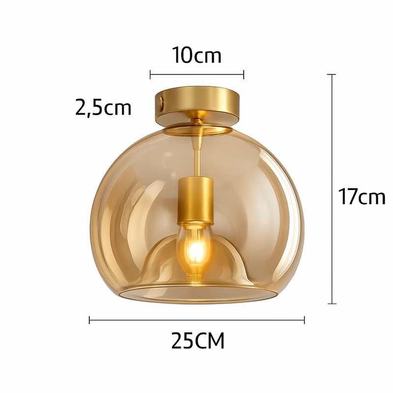 Plafonnier LED en verre au design moderne