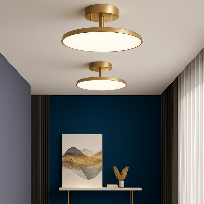 plafonnier led minimaliste or noir cuivre chambre salon hall couloir