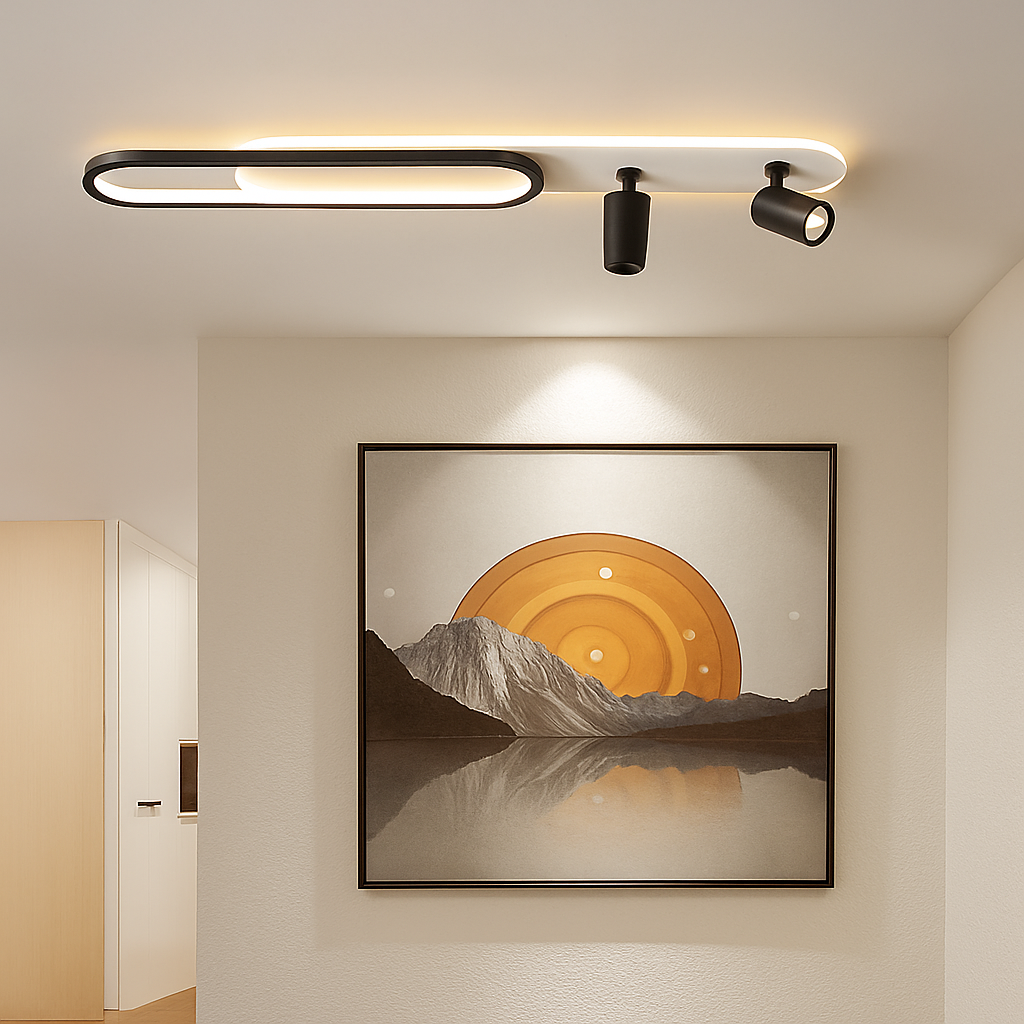 plafonnier led moderne avec projecteur pour décoration intérieure - vue 3 sur 18