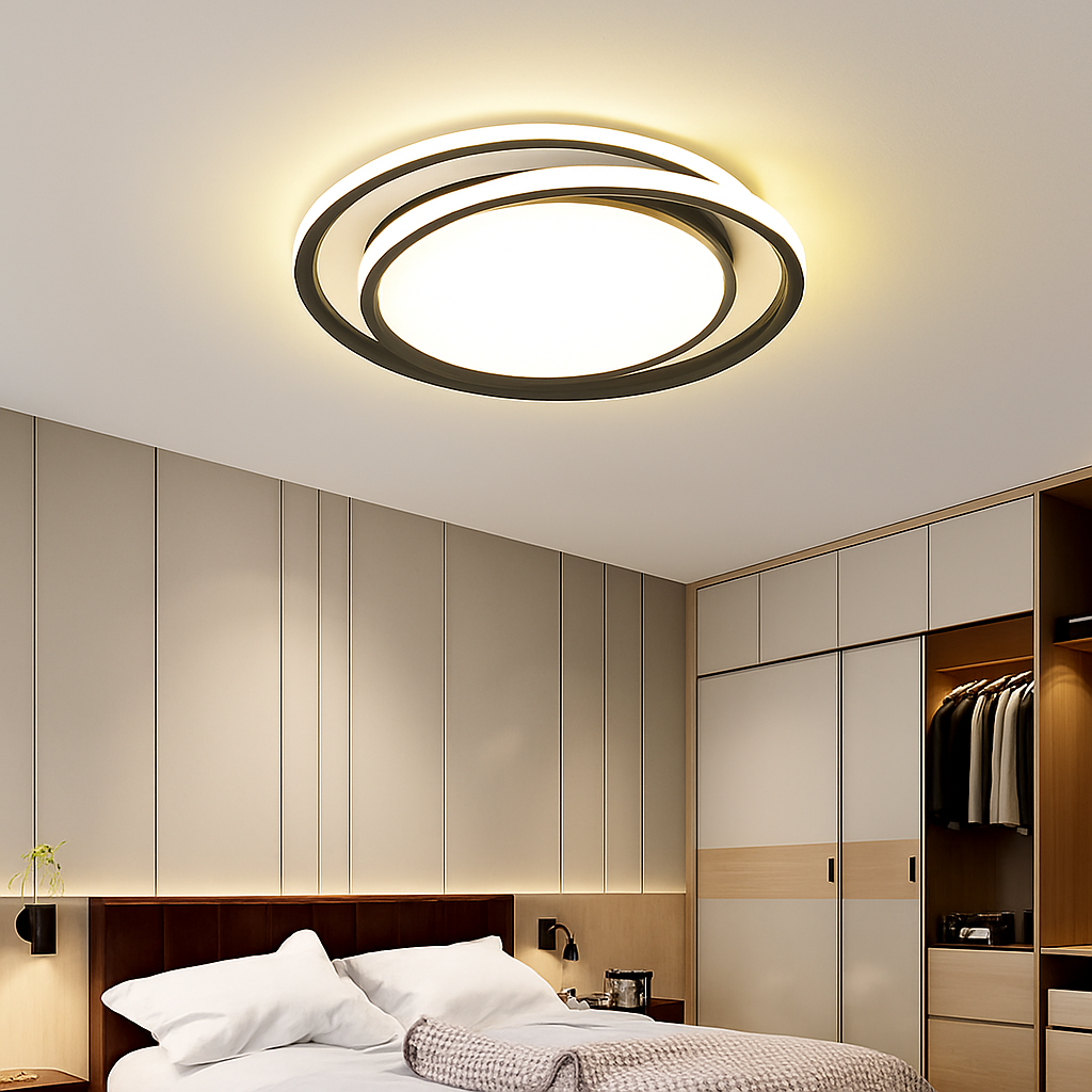 Plafonnier led moderne avec télécommande design simple