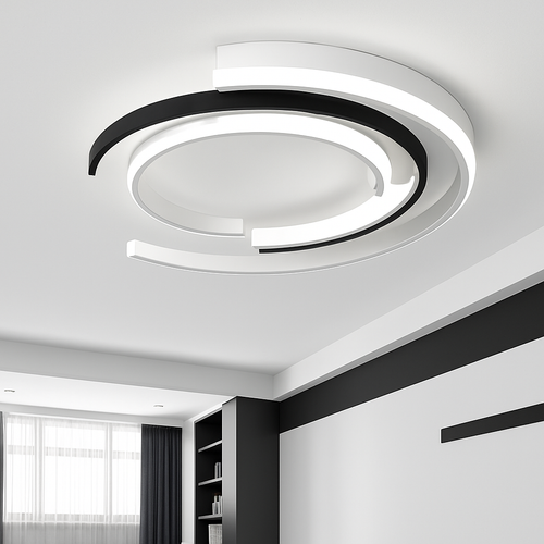 Plafonnier LED moderne en arc de cercles