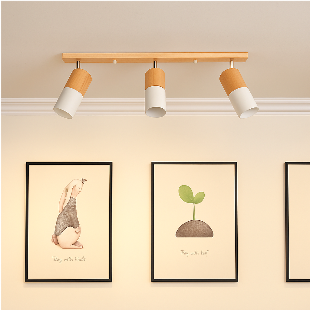 Plafonnier LED moderne en fer rotatif à 1/3 têtes