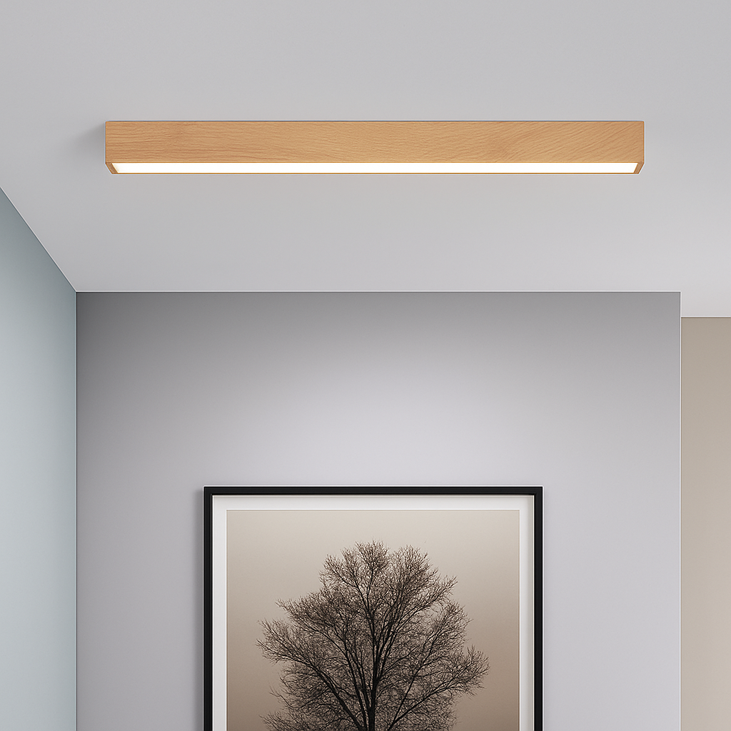 plafonnier led nordique en bois design minimaliste pour intérieur moderne