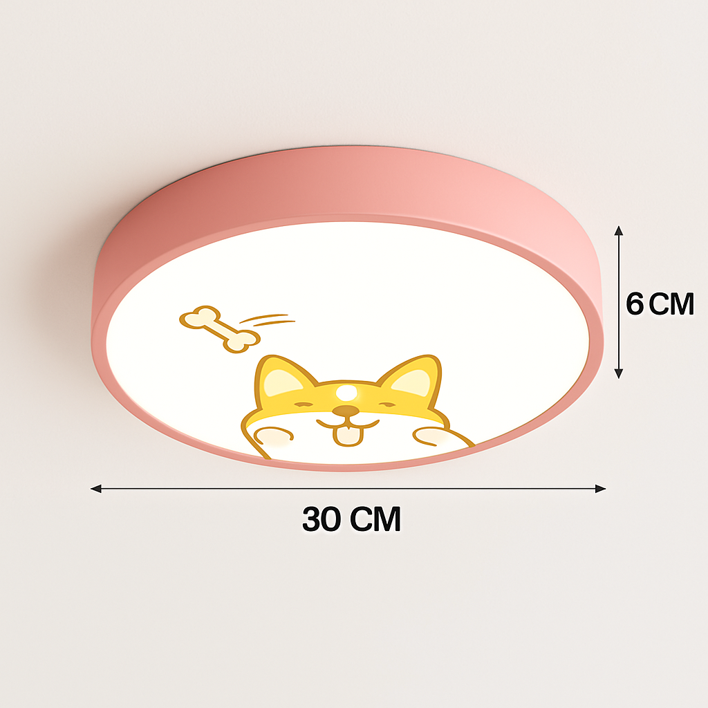 Plafonnier LED rond coloré pour chambre d'enfant - vue 7 sur 8