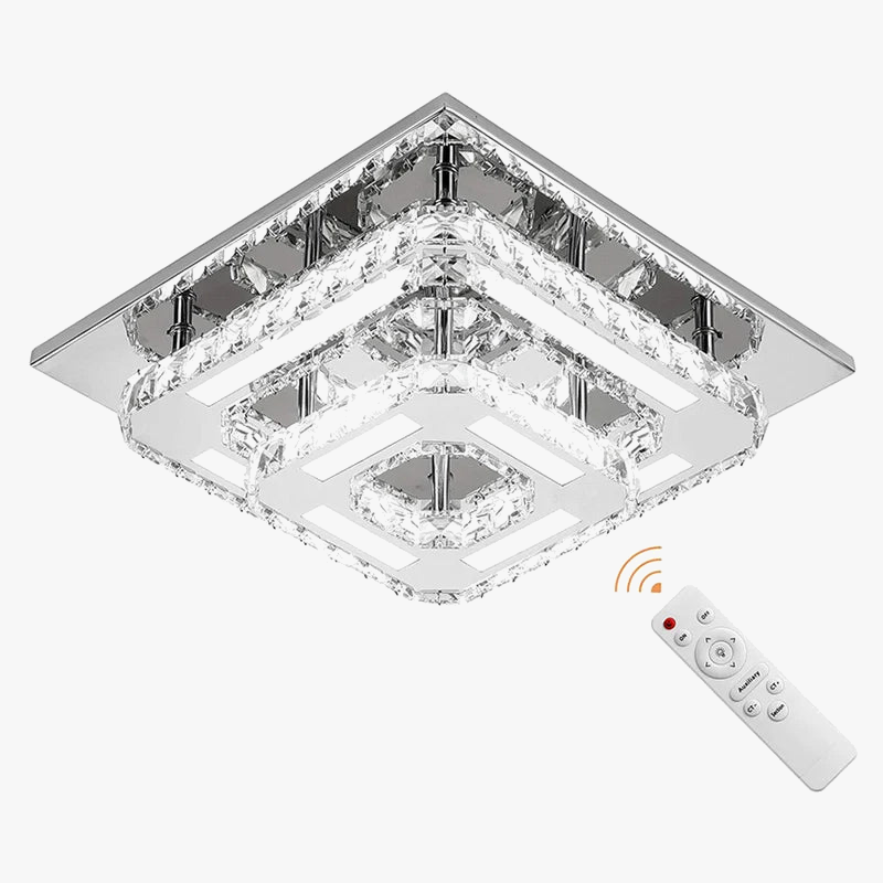 Plafonnier LED suspendu en cristal au design nordique simpliste et moderne