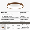 plafonnier led ultra-mince moderne grain de bois décoratif