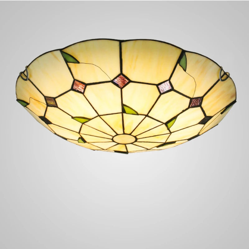 Plafonnier méditerranéen chambre vitrailplafonnier salon salle à manger couloir balcon Tiffany éclairage Led