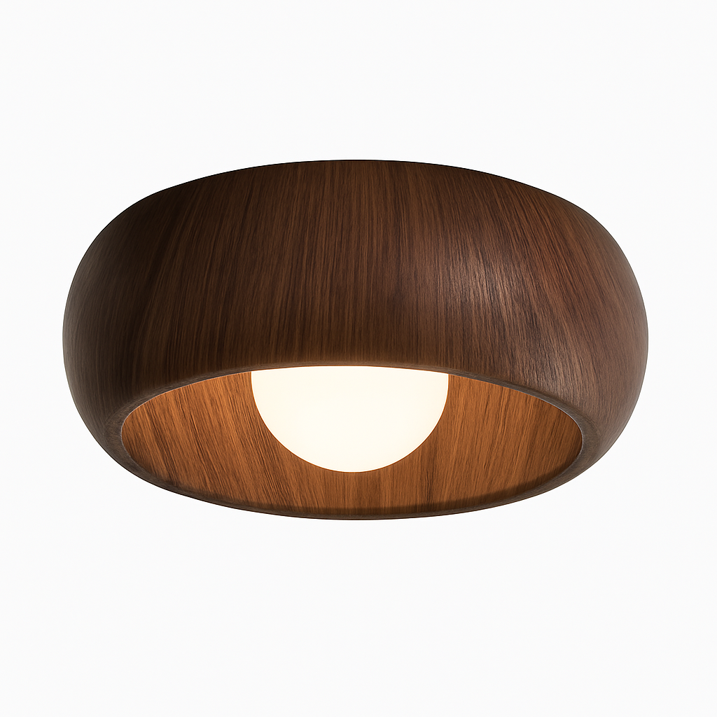 plafonnier minimaliste style rétro en bois créatif pour intérieur décoratif