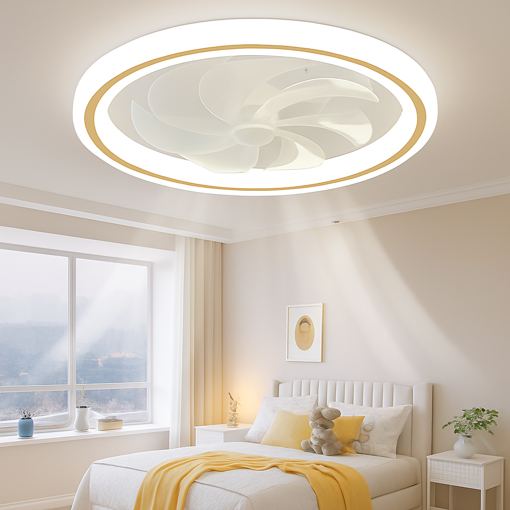plafonnier moderne avec télécommande et 3 vitesses de ventilation - vue 3 sur 8