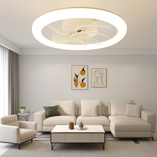 plafonnier moderne avec télécommande et 3 vitesses de ventilation