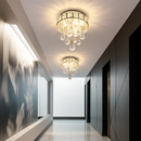 Plafonnier moderne en cristal led suspendu intérieur chrome