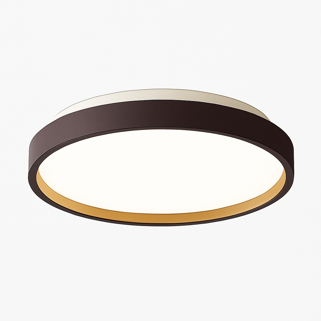 Plafonnier moderne LED métallique circulaire et fin Glenn