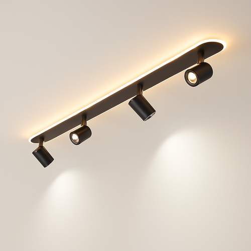 plafonnier nordique moderne avec spots design élégant et lumineux