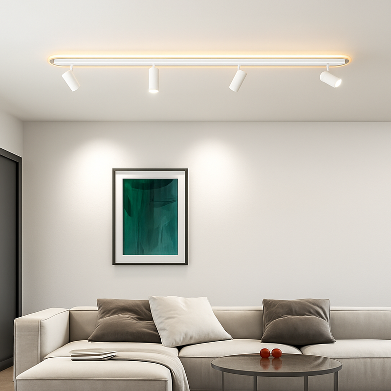 plafonnier nordique moderne avec spots design élégant et lumineux