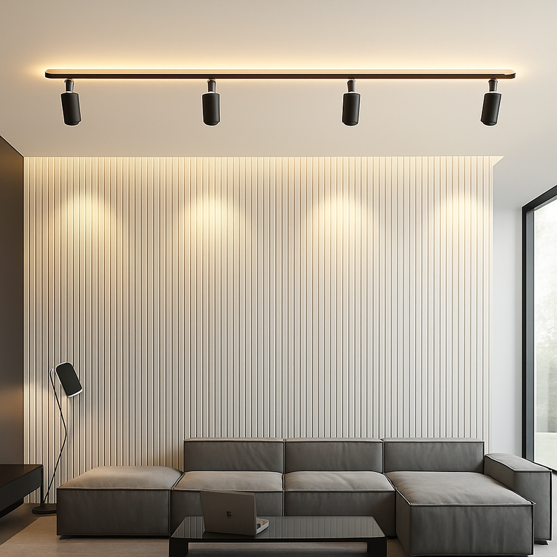 plafonnier nordique moderne avec spots design élégant et lumineux