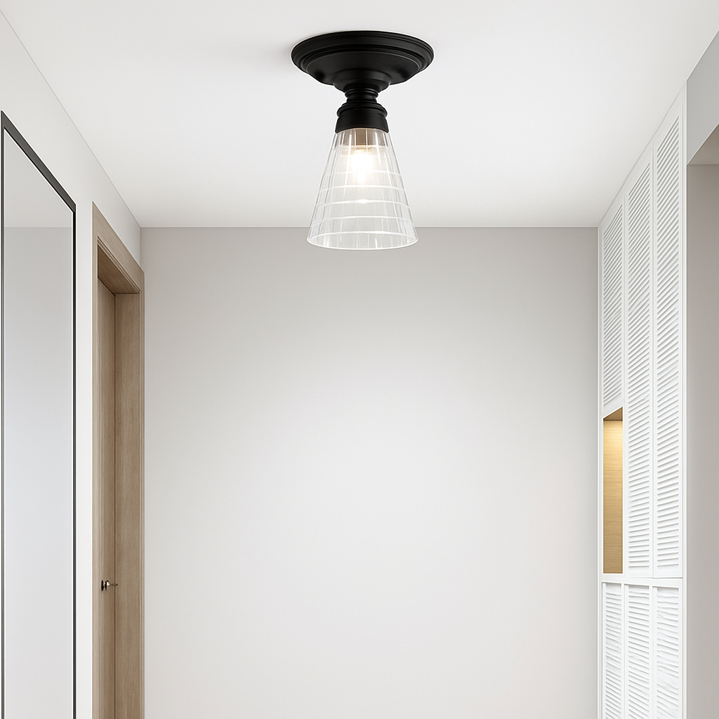 plafonnier rétro américain avec couvercle en verre pour décoration créative - vue 4 sur 18