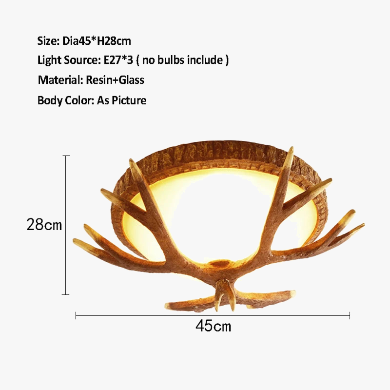 plafonnier rétro en bois et résine style pays américain antique