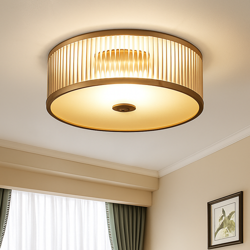 Plafonnier rond en cuivre américain