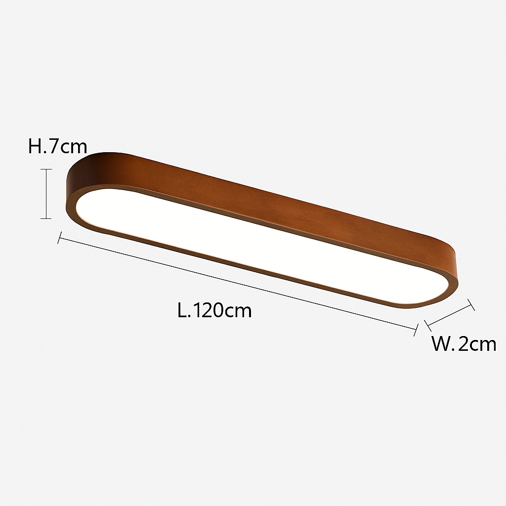 Plafonnier scandinave LED rectangulaire angles ronds Agara - vue 12 sur 11