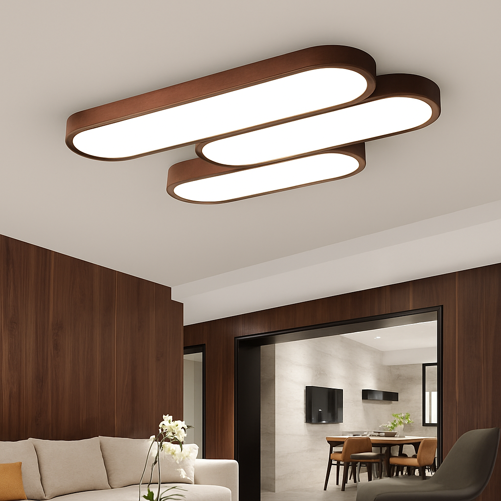 Plafonnier scandinave LED rectangulaire angles ronds Agara - vue 6 sur 11
