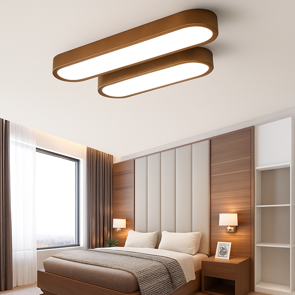 Plafonnier scandinave LED rectangulaire angles ronds Agara - vue 9 sur 11