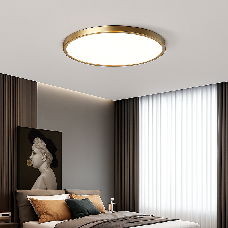 Plafonnier style cuivre très fin