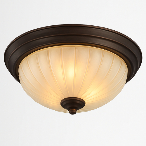 plafonnier vintage en bronze noir avec abat-jour en verre givré