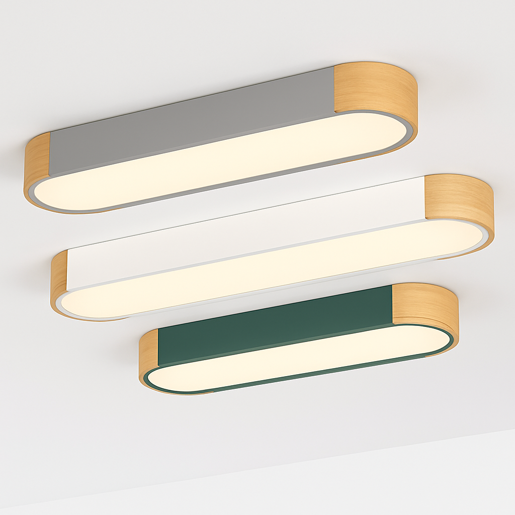 Plafonniers en bois décoratif télécommande panneaux - vue 4 sur 15