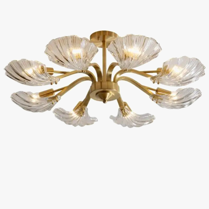 Plafonniers en verre Antique 	 coquille cuivre cuisine lumière E14 surface lumière LED pour salle à manger chambre LED plafonniers