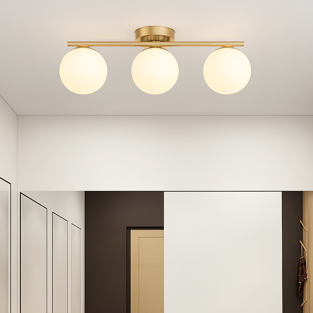 Plafonniers LED nordique fer verre boule plafonniers couloir allée balcon cuisine Simple moderne créatif décor à la maison Lustre - vue 5 sur 12