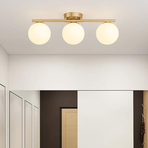 Plafonniers LED nordique fer verre boule plafonniers couloir allée balcon cuisine Simple moderne créatif décor à la maison Lustre