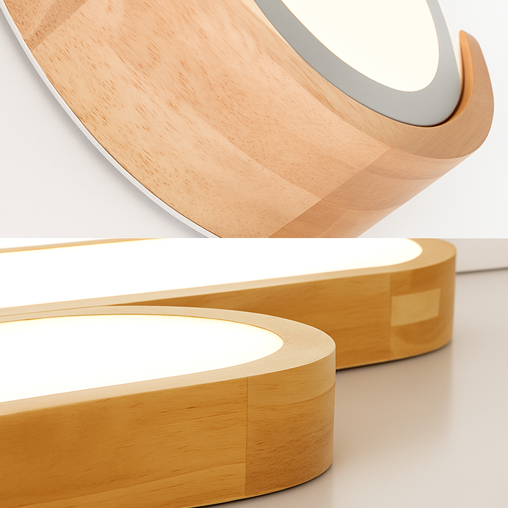 plafonniers minimalistes en bois massif avec panneaux acryliques nouvelle collection - vue 6 sur 18