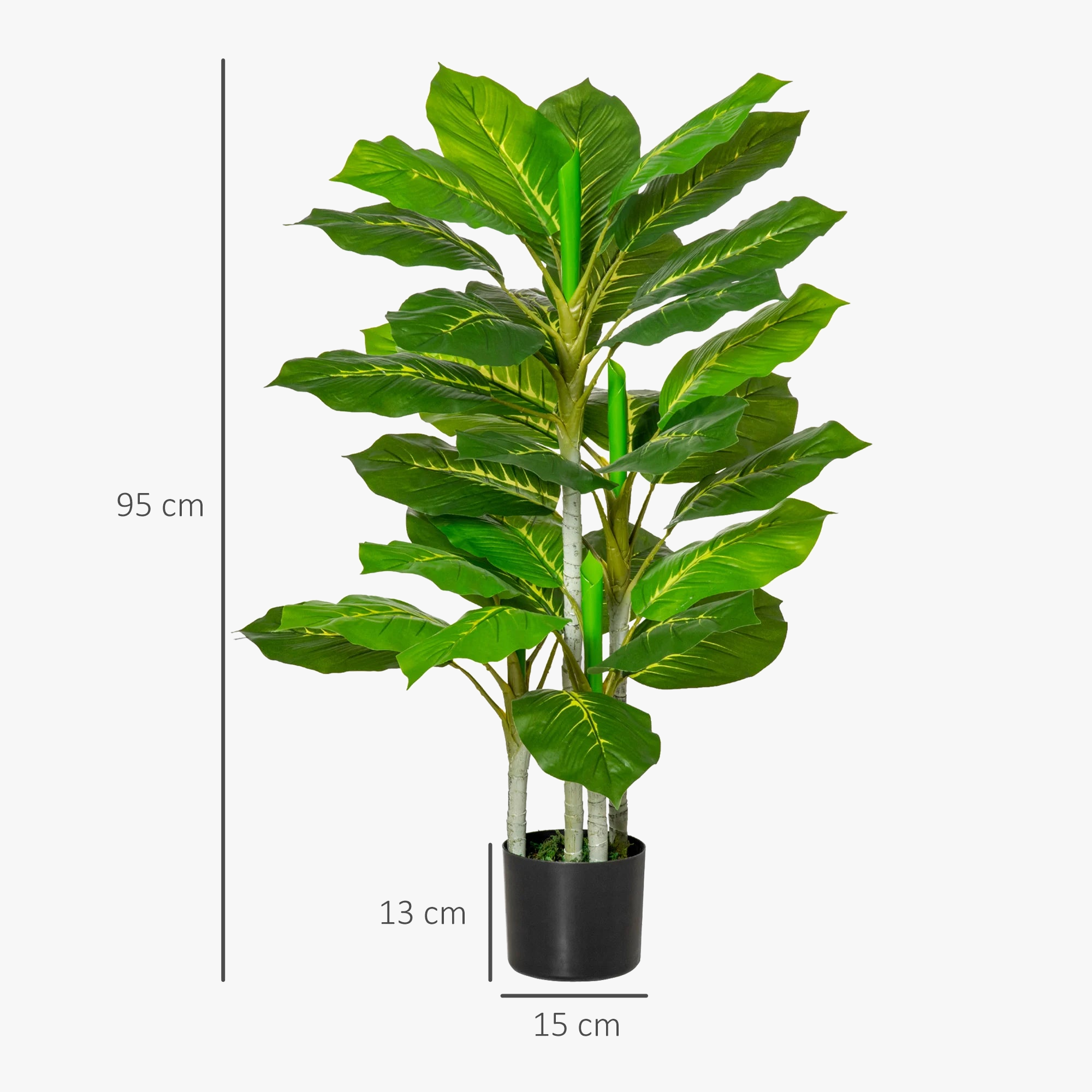 plante vivace artificielle avec pot en ciment décoratif